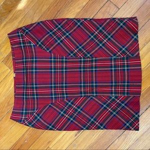 Boston Proper plaid preppy pencil skirt 8